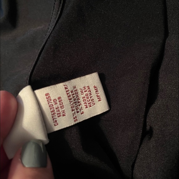 Black Covington polyester stretch tank top with beaded design on shoulder - Picture 6 of 7